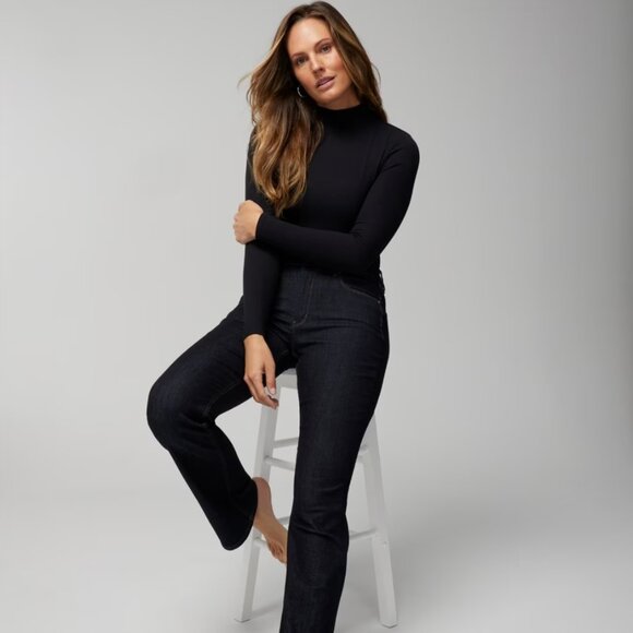 NWT $69 SOMA Body Ribbed Mock-Neck Bra Bodysuit with Built-in Shelf Bra! - Picture 3 of 4